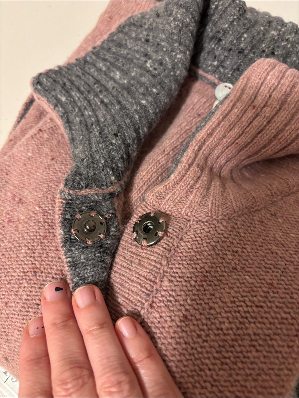 Margaret O’Leary Cottagecore Cardigan Size Medium Twee Quiet Luxury Wide Collar - Picture 6 of 12